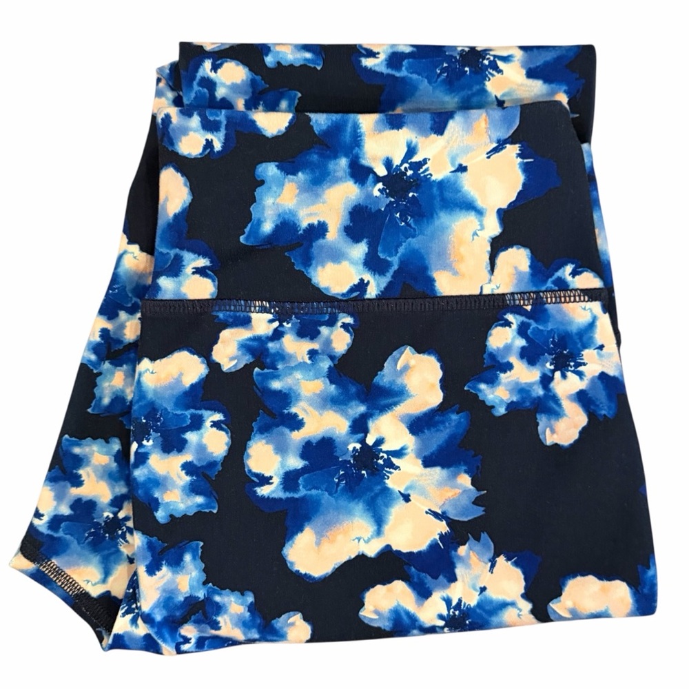 Old Navy Blue Floral Leggings EUC - Picture 3 of 5